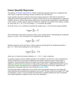 Linear Quantile Regression