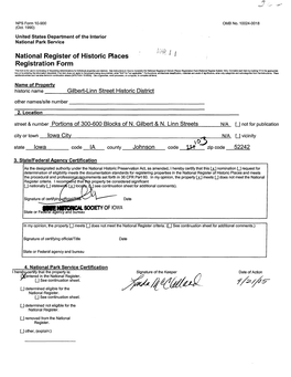 National Register of Historic Races Registration Form