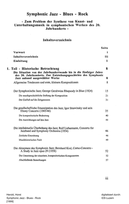 Jazz - Blues - Rock - Zum Problem Der Synthese Von Kunst- Und Unterhaltungsmusik in Symphonischen Werken Des 20