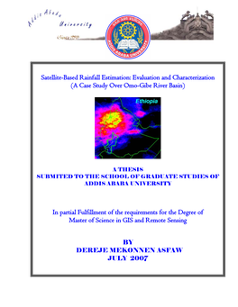 Satellite Based Rainfall Estimation And