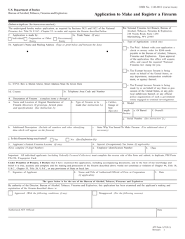 Application to Make and Register a Firearm