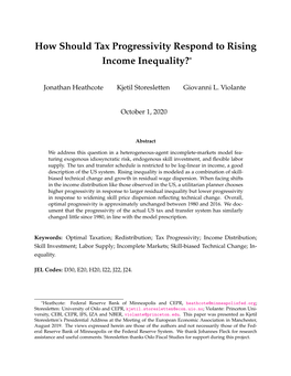 How Should Tax Progressivity Respond to Rising Income Inequality?*