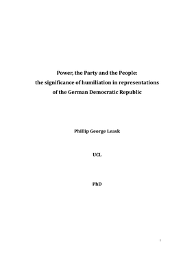 The Significance of Humiliation in Representations of the German Democratic Republic