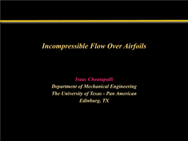 Incomp. Flow Over Airfoils