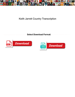 Keith Jarrett Country Transcription