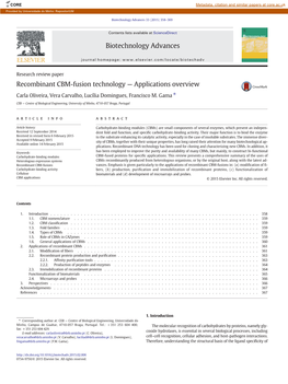 Recombinant CBM-Fusion Technology — Applications Overview