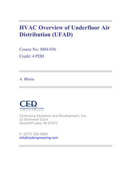 HVAC Overview of Underfloor Air Distribution (UFAD)