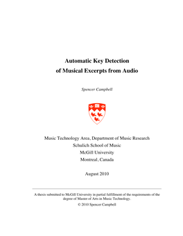 Automatic Key Detection of Musical Excerpts from Audio