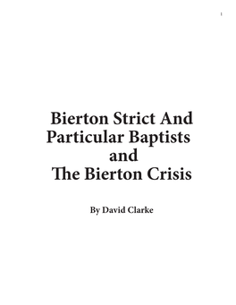 Bierton Strict and Particular Baptists and the Bierton Crisis