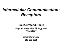 Intercellular Communication: Receptors