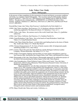 USGS DDS-43, Lake Tahoe Case Study, Master Bibliography