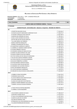 Convocação CHAMADA REGULAR