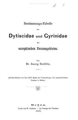 Dytiscidae Und Gyrinidae