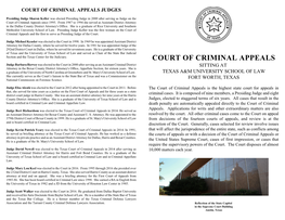 Court of Criminal Appeals Judges