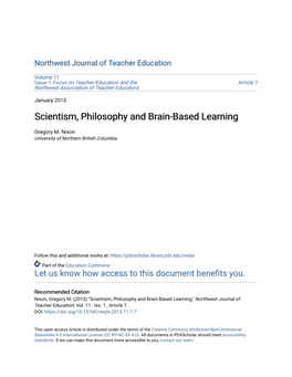 Scientism, Philosophy and Brain-Based Learning