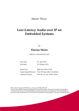 Low-Latency Audio Over IP on Embedded Systems