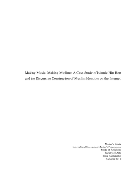 Making Music, Making Muslims. a Case Study of Islamic Hip