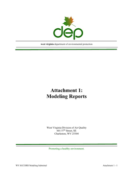 Attachment 1: Modeling Reports