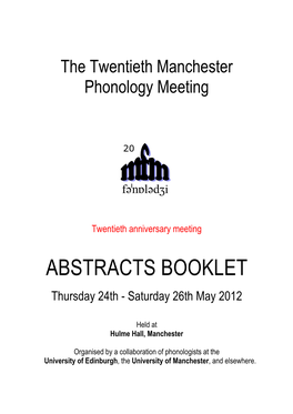 Abstracts Booklet