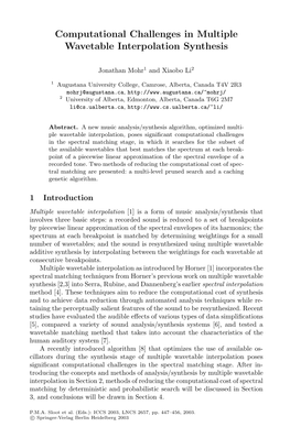 Computational Challenges in Multiple Wavetable Interpolation Synthesis