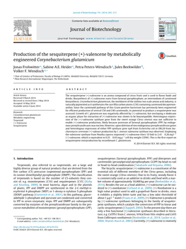 Production of the Sesquiterpene (+)-Valencene by Metabolically Engineered Corynebacterium Glutamicum