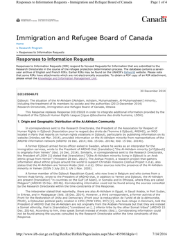 Immigration and Refugee Board of Canada Page 1 of 4