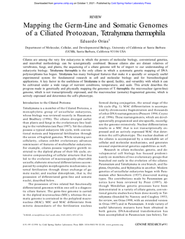 Mapping the Germ-Line and Somatic Genomes of a Ciliated Protozoan