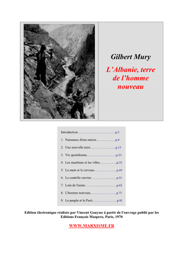 Gilbert Mury L'albanie, Terre De L'homme Nouveau
