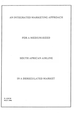 An Integrated Marketing Approach for a Medium-Sized South African