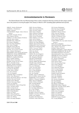 Tion to This Journal in Reviewing the Papers from January to March in 2007 (Including Papers Published and Rejected)