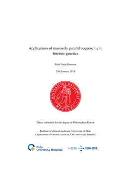 Applications of Massively Parallel Sequencing in Forensic Genetics