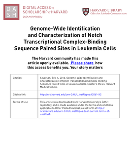 Genome-Wide Identification and Characterization of Notch Transcriptional Complex-Binding Sequence Paired Sites in Leukemia Cells