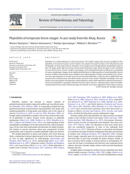 Phytoliths of Temperate Forest-Steppe: a Case Study from the Altay, Russia