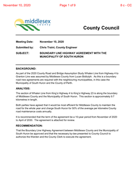 South Huron Maintenance Agreement