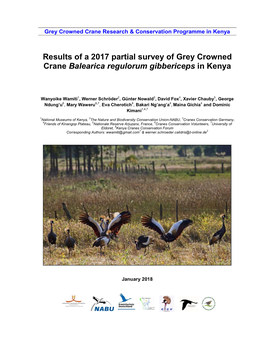 Results of a 2017 Crane Balearica 2017 Partial Survey of Grey