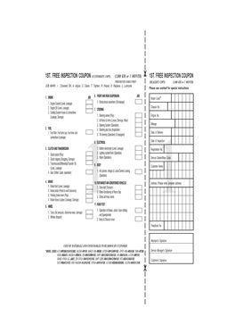 1ST. FREE INSPECTION COUPON(CUSTOMER's COPY) (1,000 KM Or 1 MONTH) 1ST