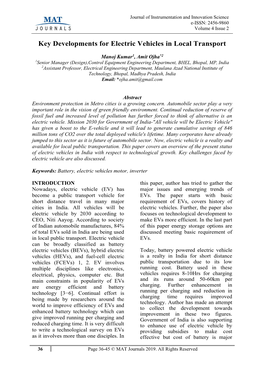 Key Developments for Electric Vehicles in Local Transport