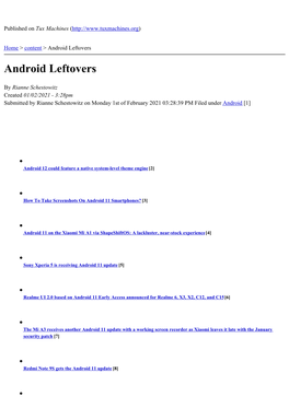 Android Leftovers