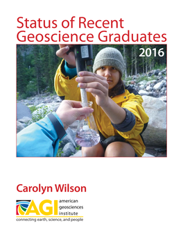 Status of Recent Geoscience Graduates 2016