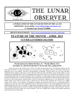 Feature of the Month – April 2013 Cuvier Lettered Craters