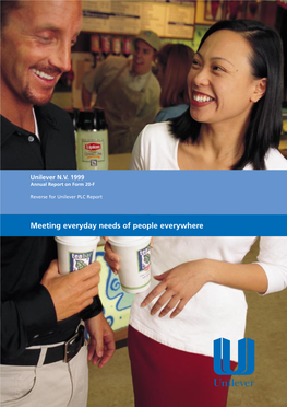 Annual Report 1999 on Form 20-F for Unilever NV