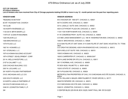 475 Ethics Ordinance List As of July 2006