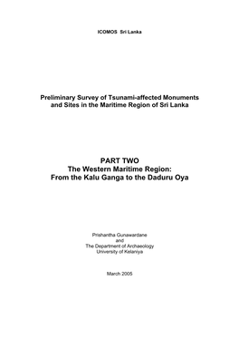 PART TWO the Western Maritime Region: from the Kalu Ganga to the Daduru Oya