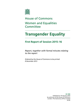 Report (Transgender Equality)