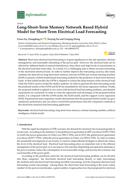 Long-Short-Term Memory Network Based Hybrid Model for Short-Term Electrical Load Forecasting