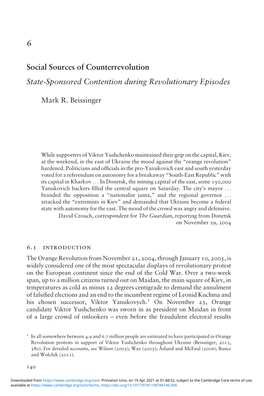 Social Sources of Counterrevolution State-Sponsored Contention During Revolutionary Episodes