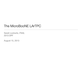 The Microboone Lartpc