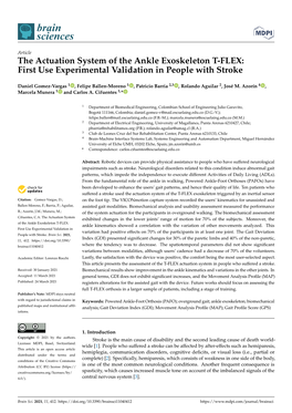 The Actuation System of the Ankle Exoskeleton T-FLEX: First Use Experimental Validation in People with Stroke