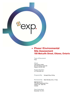 • Phase I Environmental Site Assessment