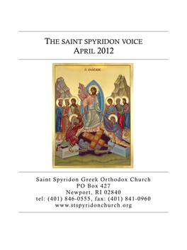 The Saint Spyridon Voice April 2012